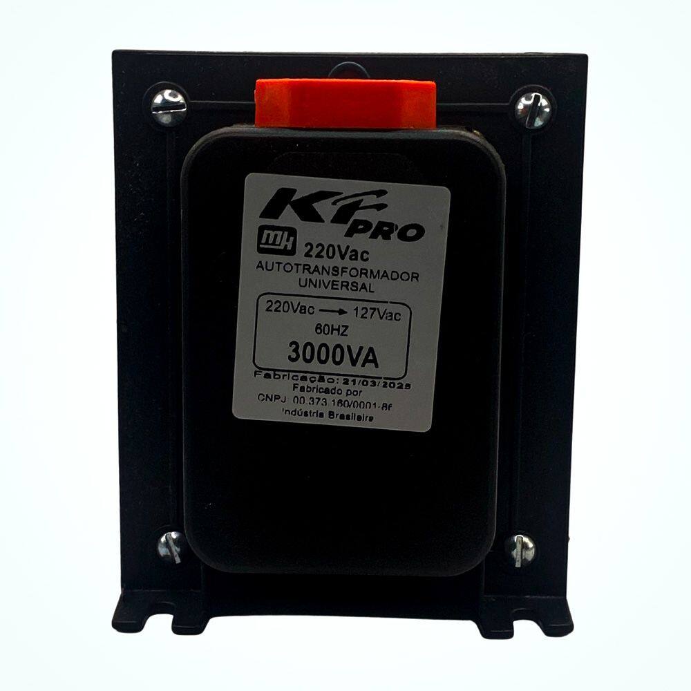 Autotransformador KF, Bivolt 110/220V, 3.000VA, Pro, Preto -TRF0914