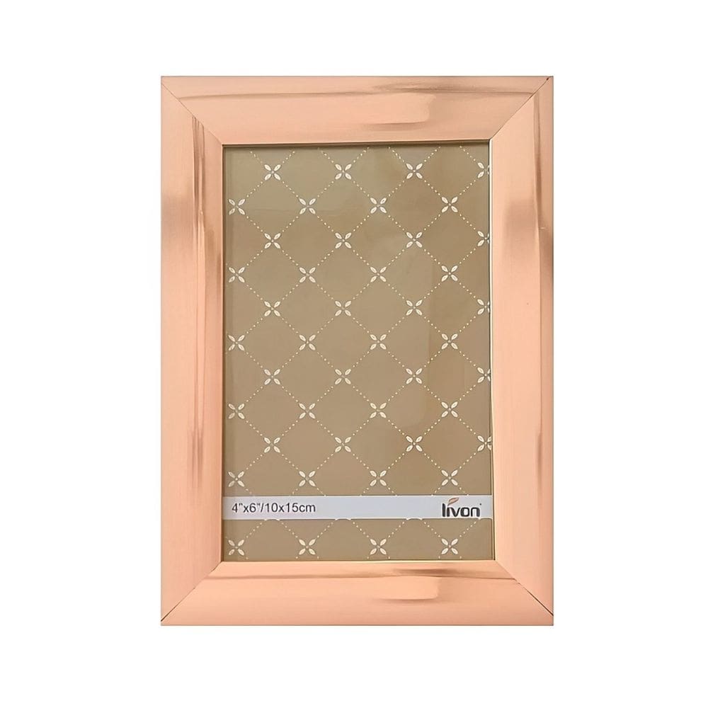 Porta Retrato Pé Gravata De Plástico Gold Rose 10X15cm