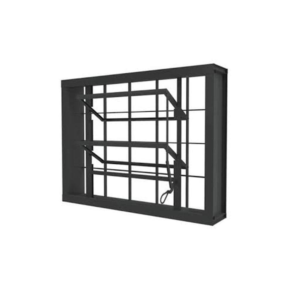 Vitrô Basculante Em Aço Com Grade Quadriculada 50x50 R120 Tradição