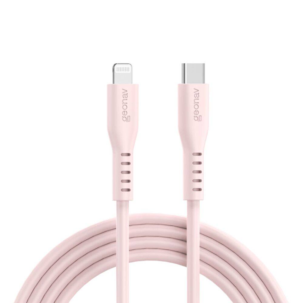 Cabo em silicone USB-C Para Lightning 1,5m Rosa ESLICSPK Geonav