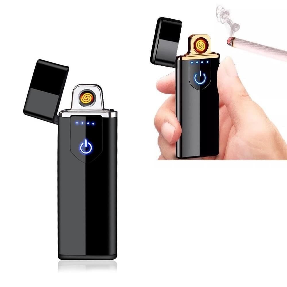 Isqueiro Eletrico Acendedor Prime Led Touch Anti Chamas Slim Ubs Recarregavel