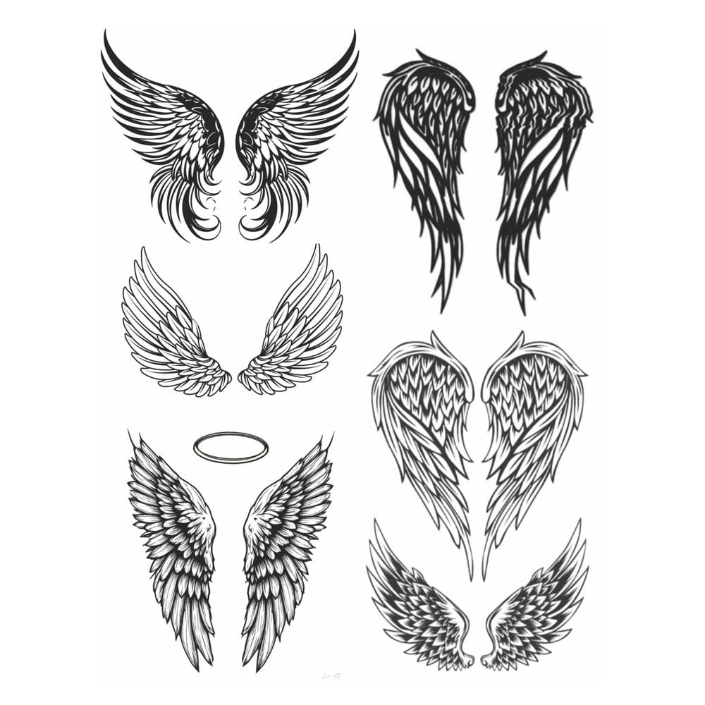 6 Tatuagens Temporárias Tema ´Asas
