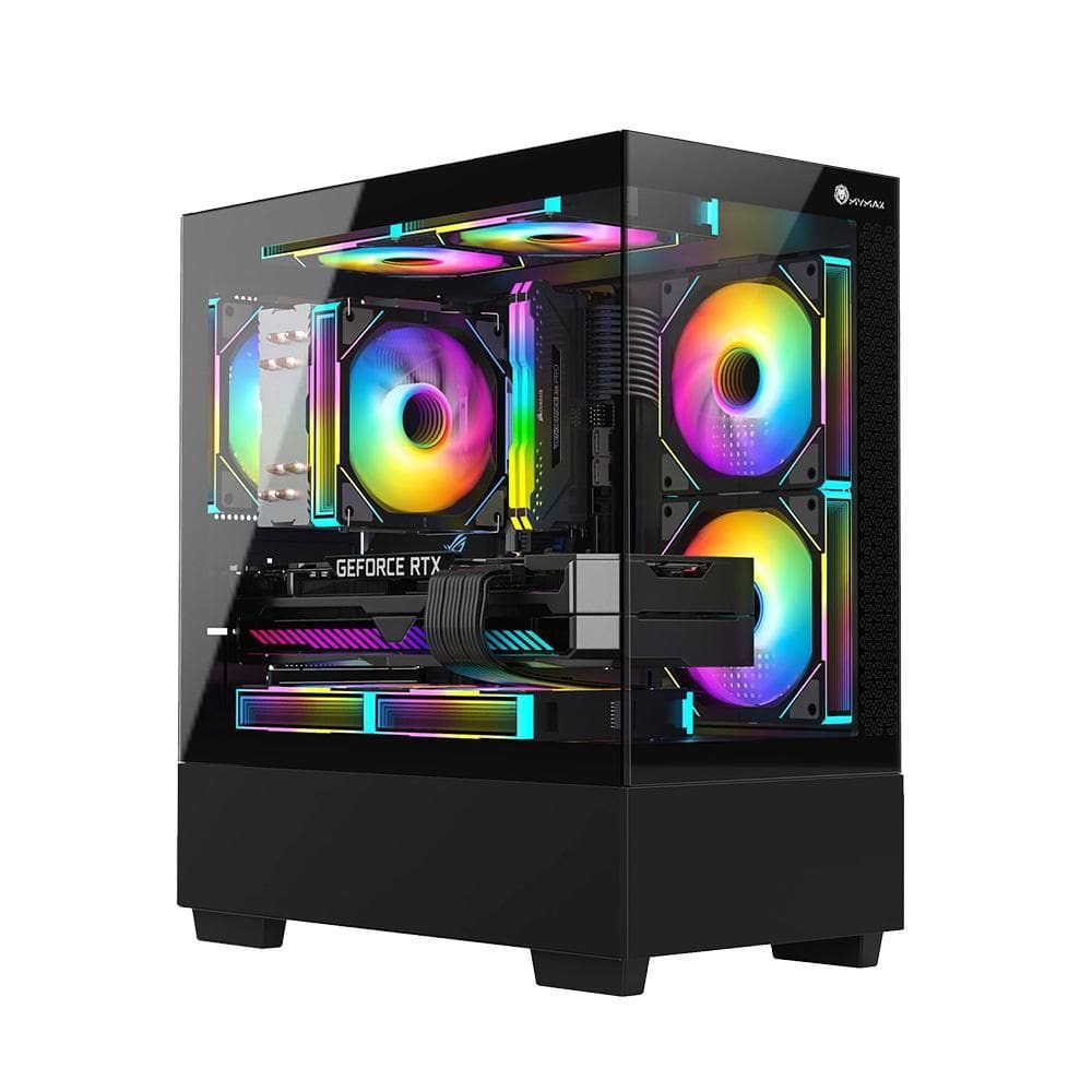 Gabinete Gamer Kyrios Micro Atx 3 Fans RBG Preto Mymax MYMAX