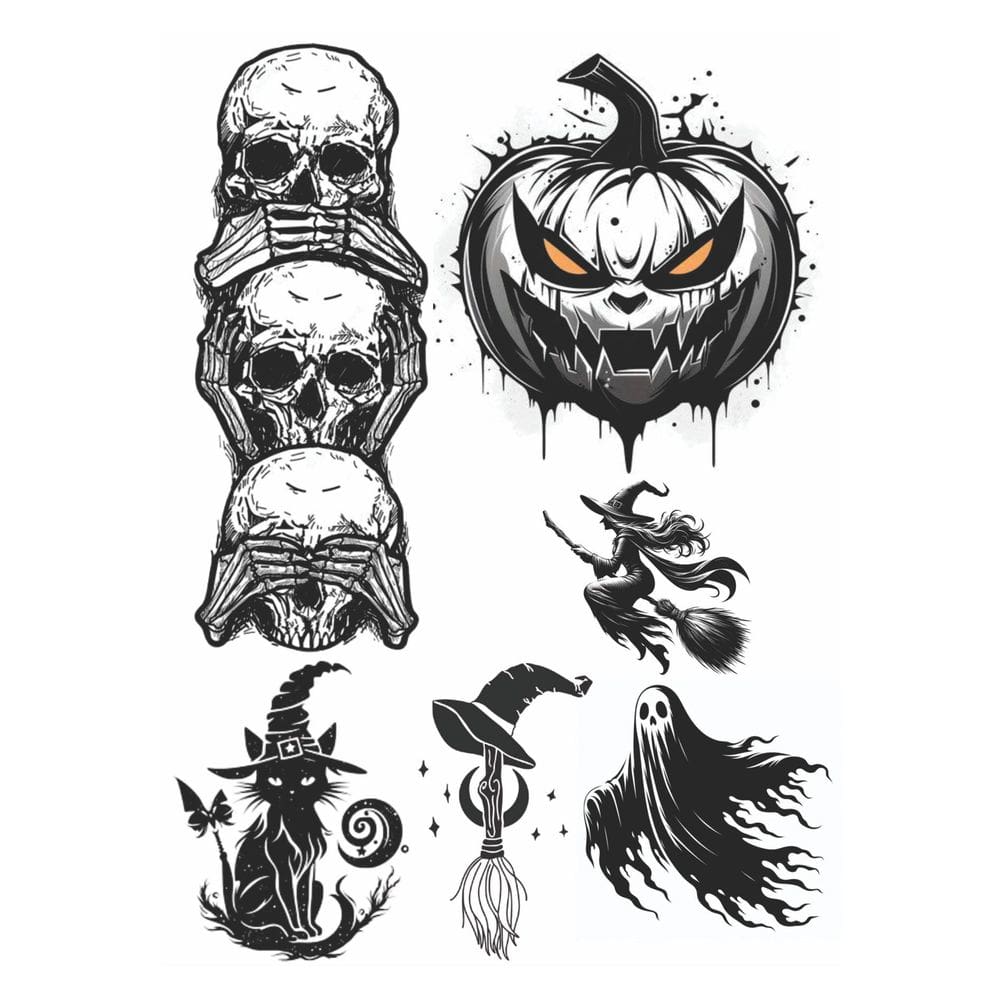 6 Tatuagens Temporárias Tema ´Halloween