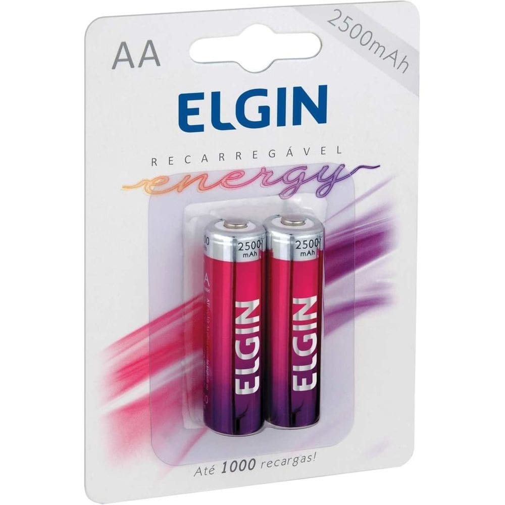Pilha Recarregável Pequena AA 2500mah 1.2v c/02 - Elgin