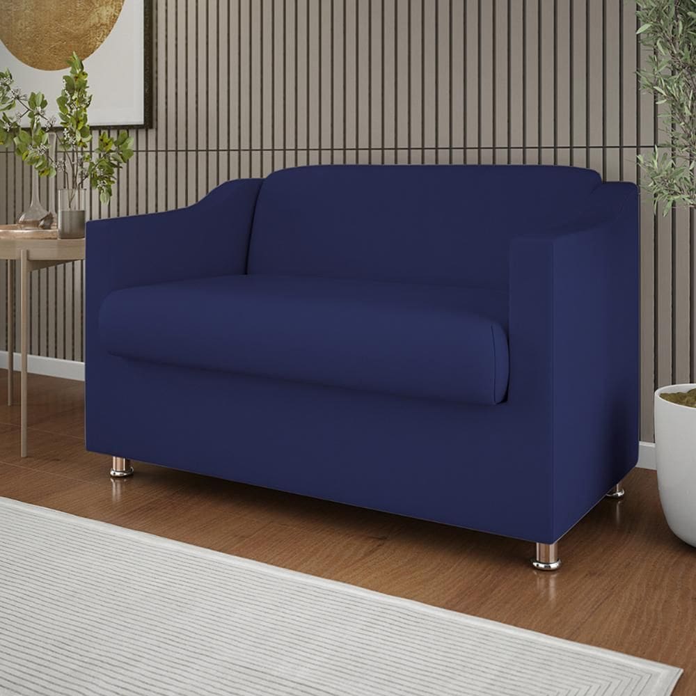 Sofá Namoradeira 2 Lugares Tilla em Suede