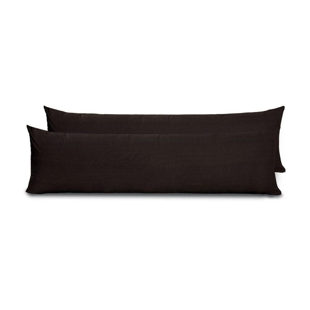Kit 2 Fronhas Para Travesseiro De Corpo Slim 1,50cm X 50cm - Preto