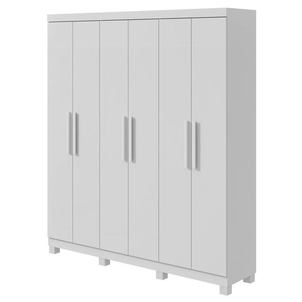 Guarda Roupa Solteiro Jazz 6 Portas Branco Brilho com Pés – Lopas