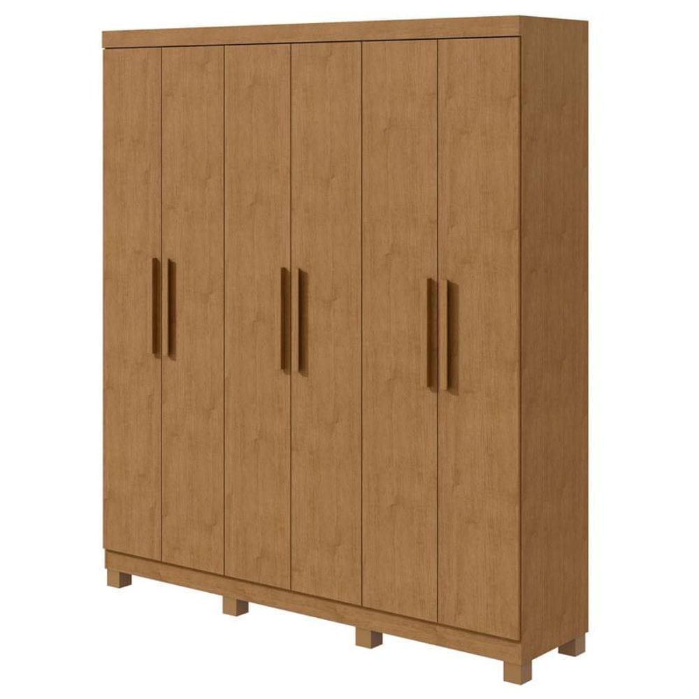 Guarda Roupa Solteiro Jazz 6 Portas Amêndoa Clean com Pés – Lopas