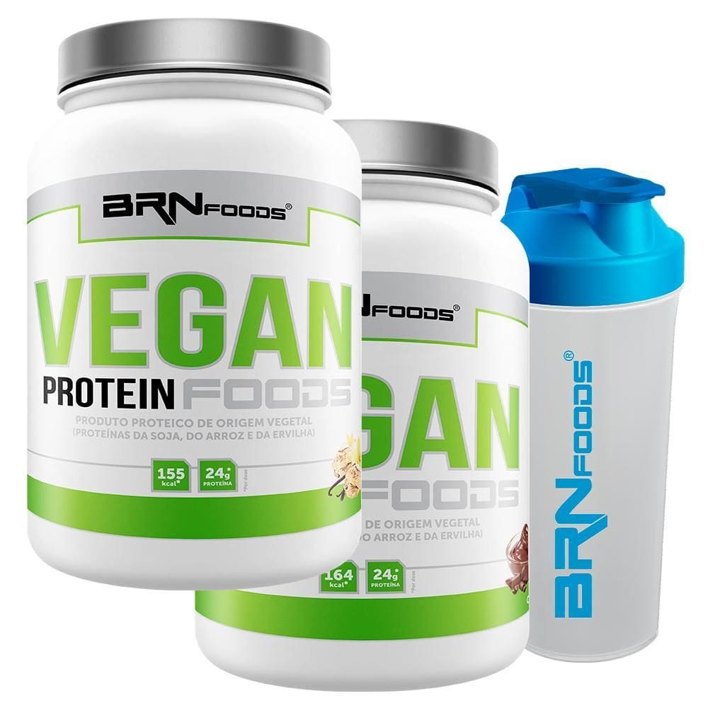 Kit 2x Vegan Protein 500g + Coqueteleira 600mL - Sabor Duplo