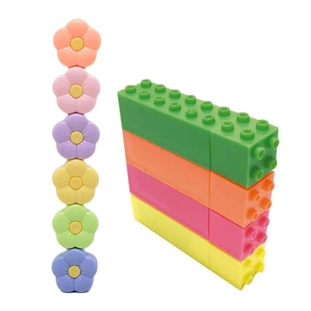 Marca Texto Bloco de Montar e Flor Empilhável JS095 - Tend Tudo