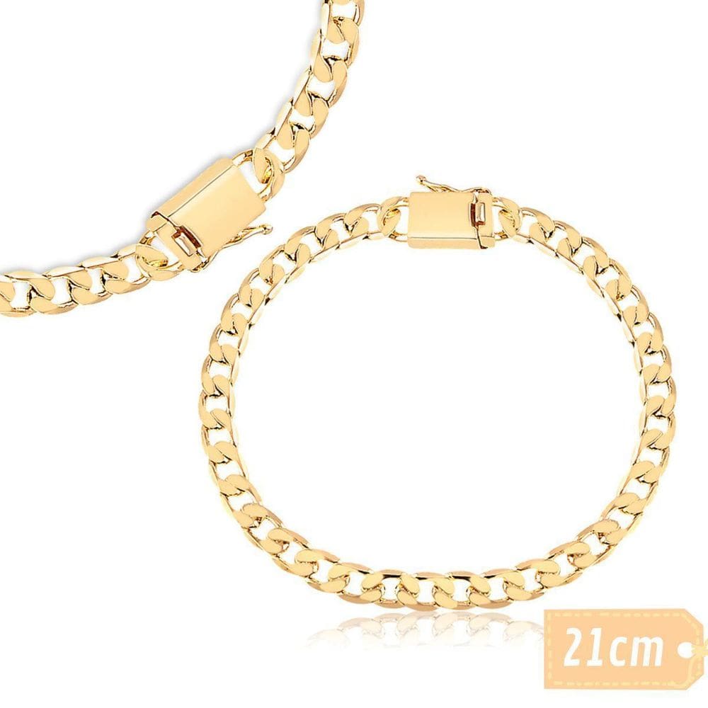 Pulseira Masculina Elo Grumet Banhada A Ouro 18K 7Mm