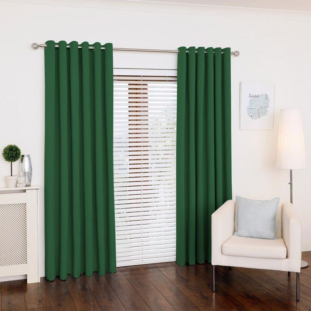 Cortina Lana Verde-Bandeira Oxford 300X250 Para Sala/Quarto