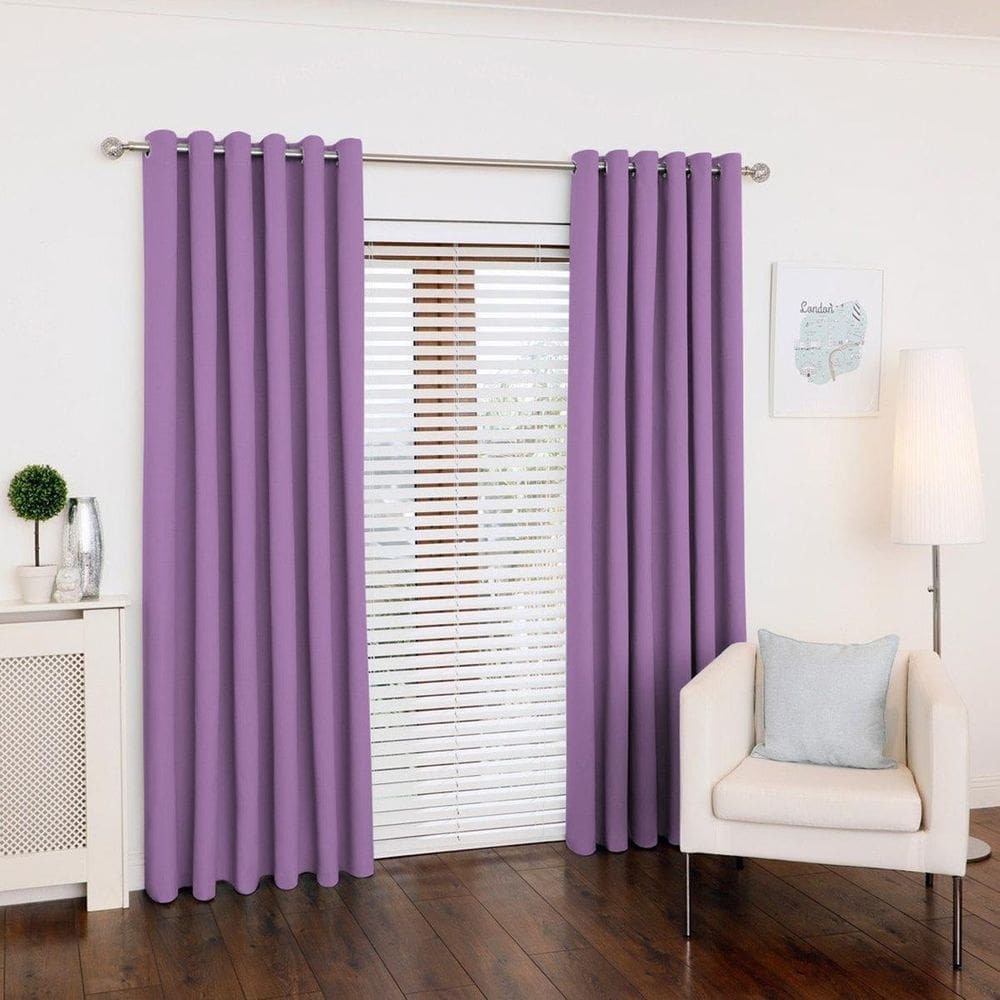 Cortina Lana Lilás Oxford 300X250 Para Sala/Quarto