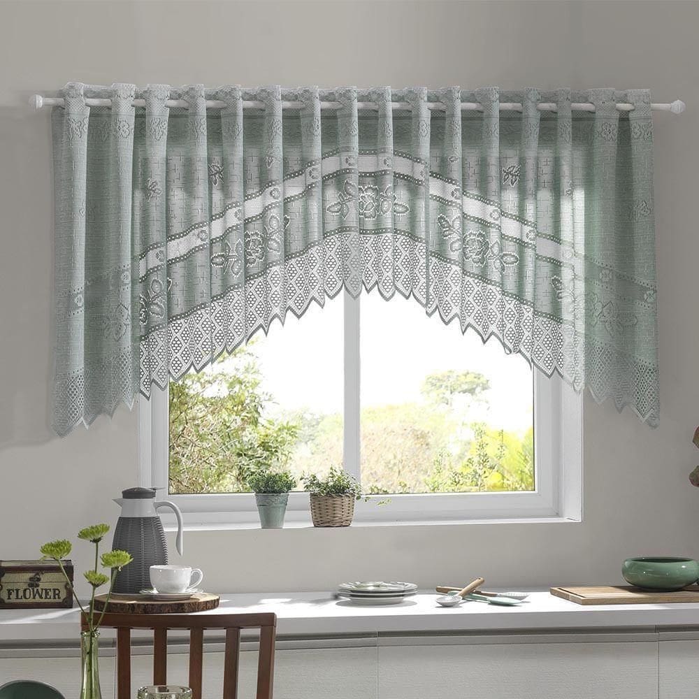 Cortina Renda Cozinha Cascata 3,00 M X 1,00 Alt Rose