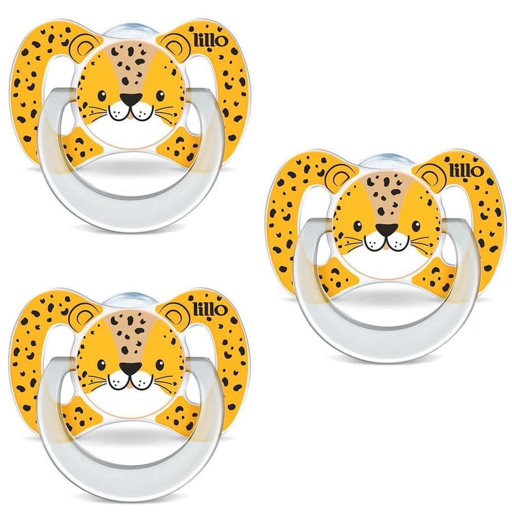 Chupeta Funny Animais Tam.2 +6M Onça 3 Unidades - Lillo