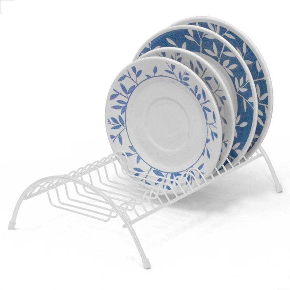Suporte Aramado Branco Escorredor de Pratos Cozinha Organizada