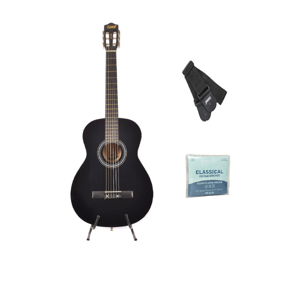 Violão Land Acustico Nylon Ln-39 Bk + Correia +Encordoamento