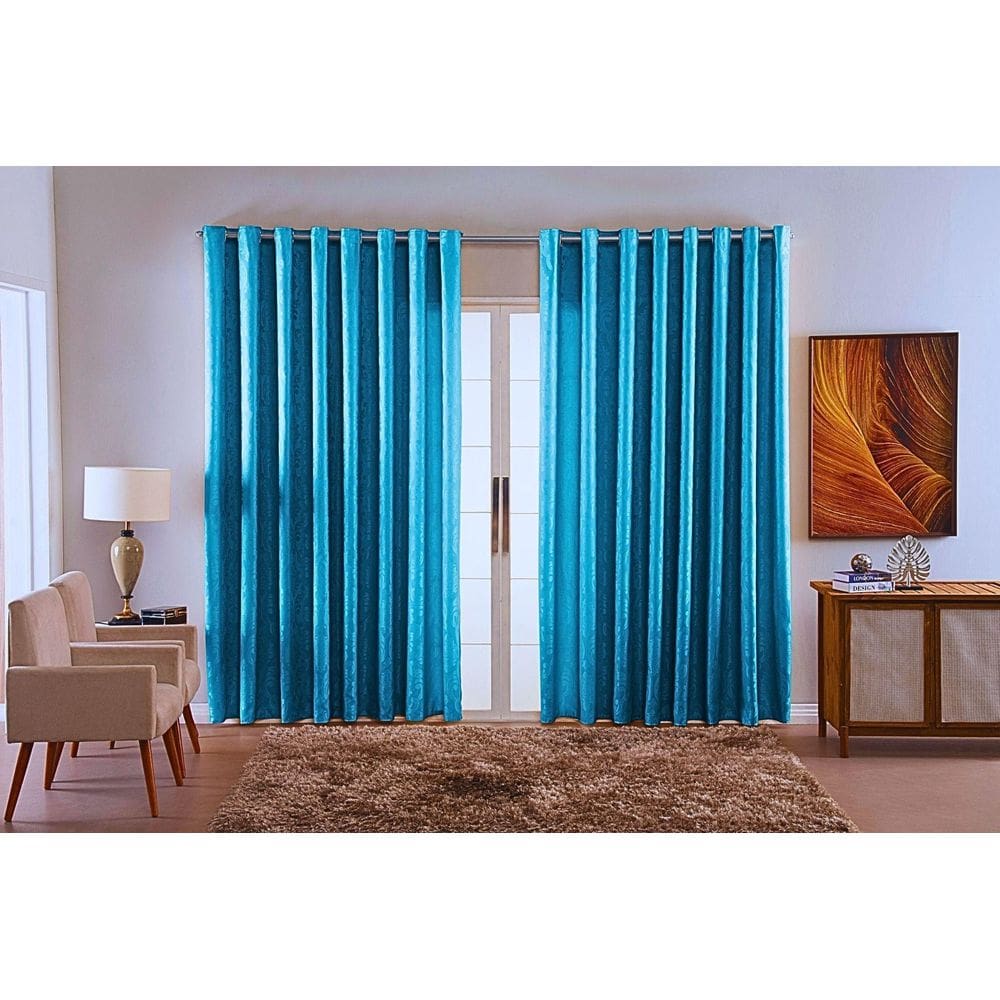 Cortina Jacquard Luxo Em Tecido Semi Blackout Sala 6,00X2,80