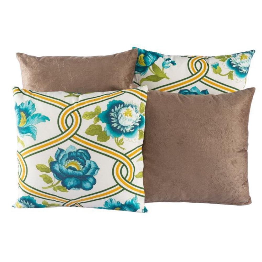 Kit 4 Almofadas Jacquard Decorativas 40X40 Avelã - 004