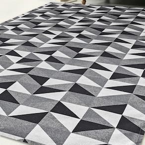 Tapete Jacquard Geométrico 1,35M X 2,00M Latéx Preto