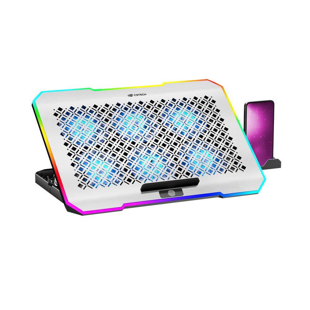 Base para Notebook C3Tech NBC-550SI Gamer Até 17,3\", Cooler, USB, LED RGB