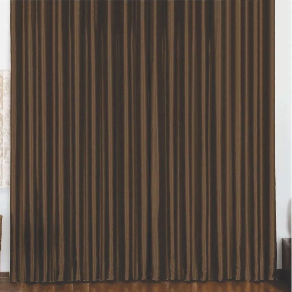 Cortina 3 Mts Sala Quarto Blackout Para Trilho Comum Tabaco