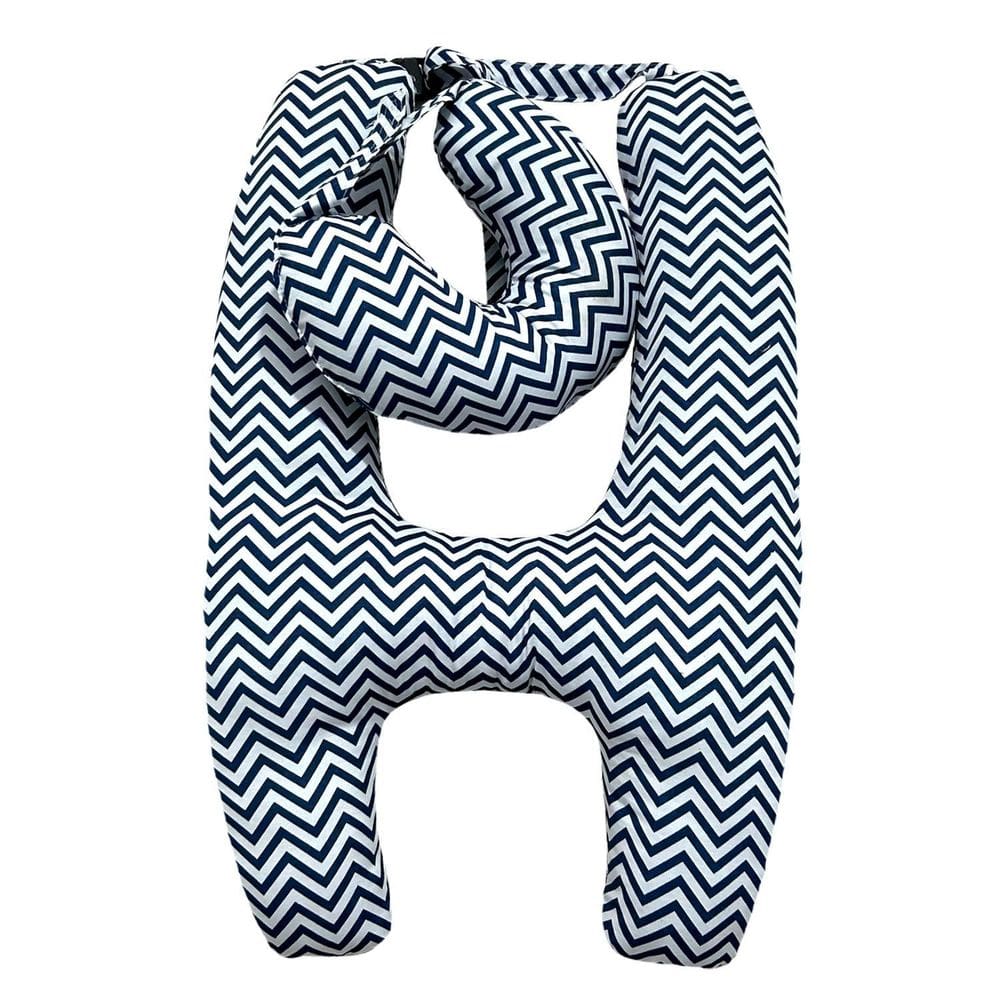 Almofada De Carro Travesseiro H Encosto Viagem Chevron Azul