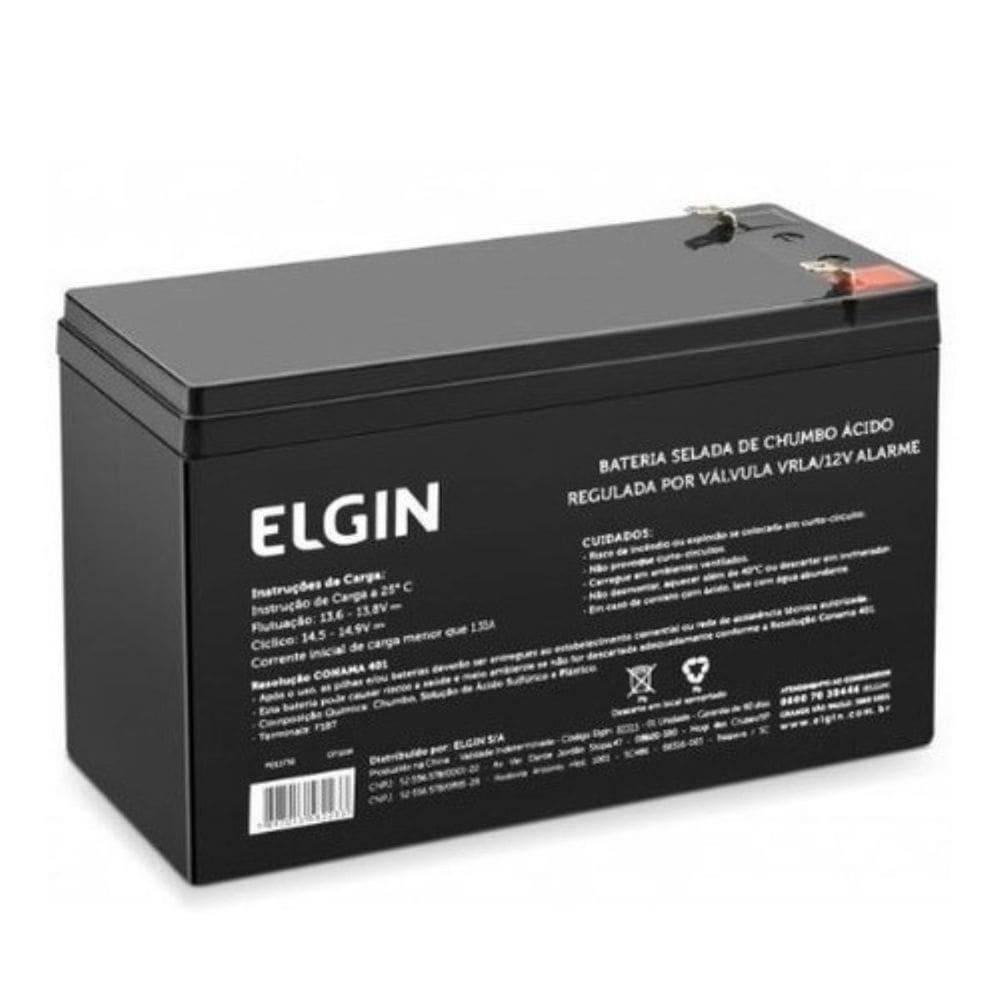 Bateria Selada Elgin Vrla 12V Alarme Cerca Eletrônica 82315