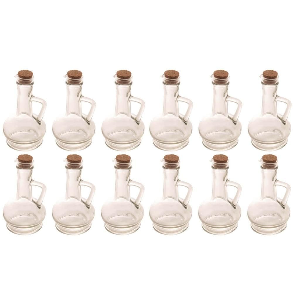 12 Porta Condimentos de Vidro 230ml Tampa Rolha para Azeite e Vinagre Galheteiros Potes Lyor