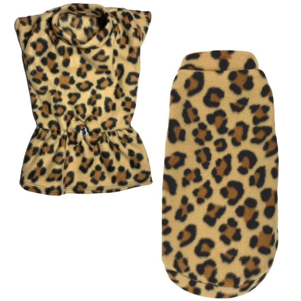 Kit 2 Roupas De Inverno Para Cães E Gato Vestido E Capa M