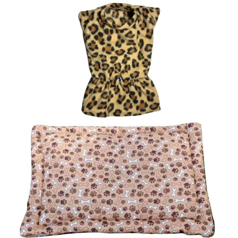 Kit Cães E Gatos - Colchonete Gg E Vestido De Inverno Eg