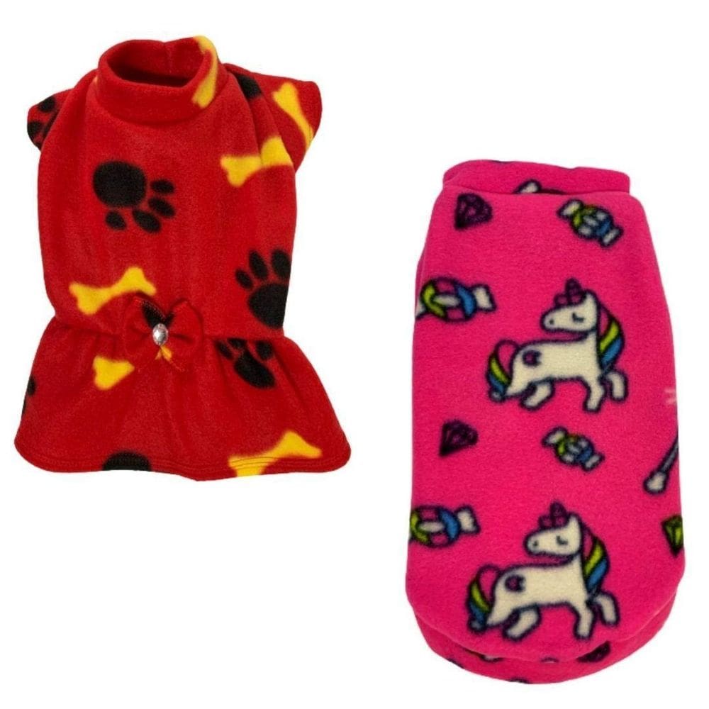 Kit 2 Roupas De Inverno Para Cães E Gato Vestido E Capa M
