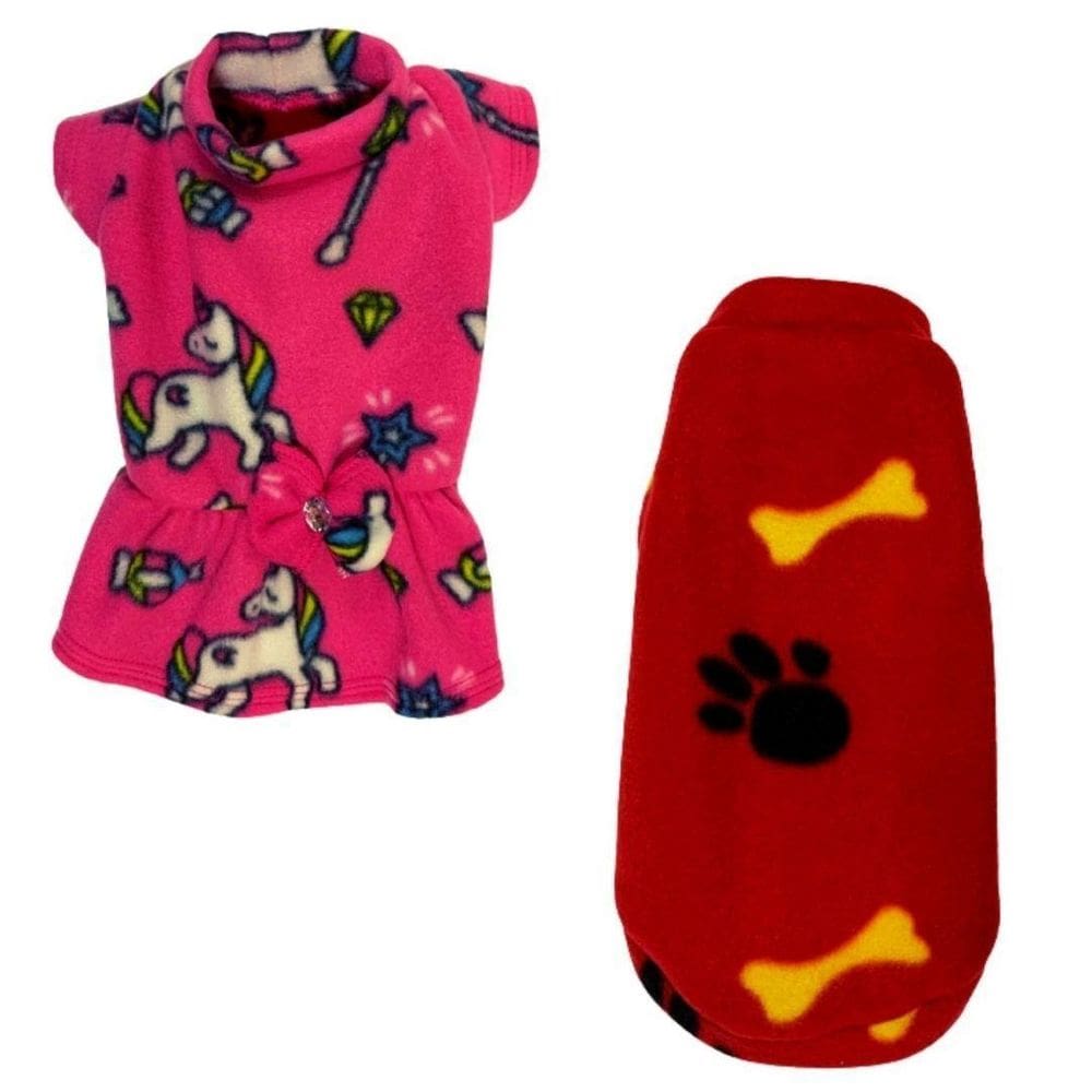 Kit 2 Roupas De Inverno Para Cães E Gato Vestido E Capa M