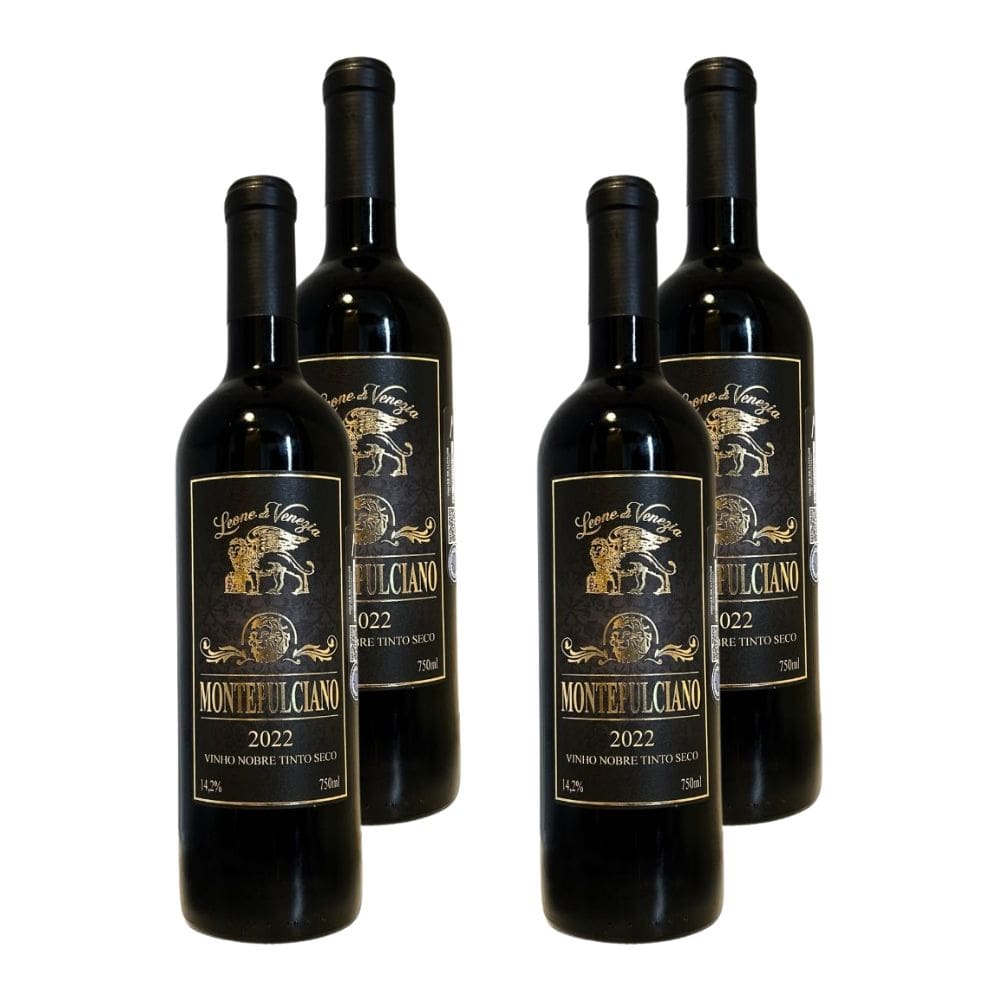 Kit 4 Vinhos Leone Di Venezia Montepulciano Tinto Brasil 750ml