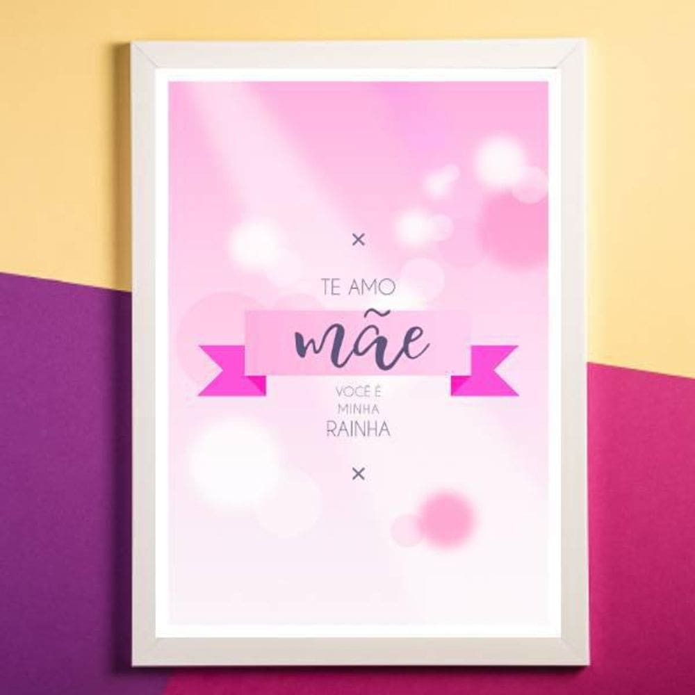 Quadro Te Amo Mãe, Você É Minha Rainha 24X18Cm
