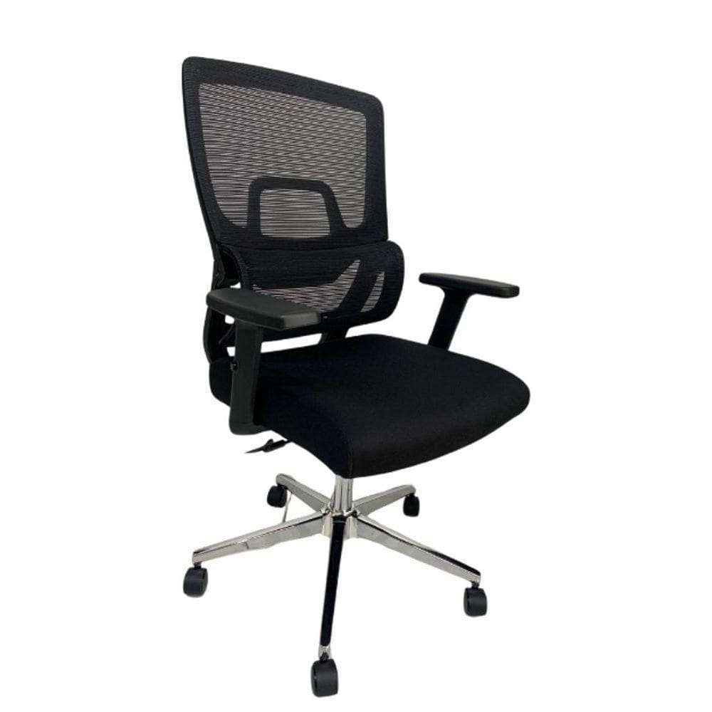 Cadeira De Escritório Presidente Home Office Ergonômica Com Tela Mesh Reclinável Premium Preto