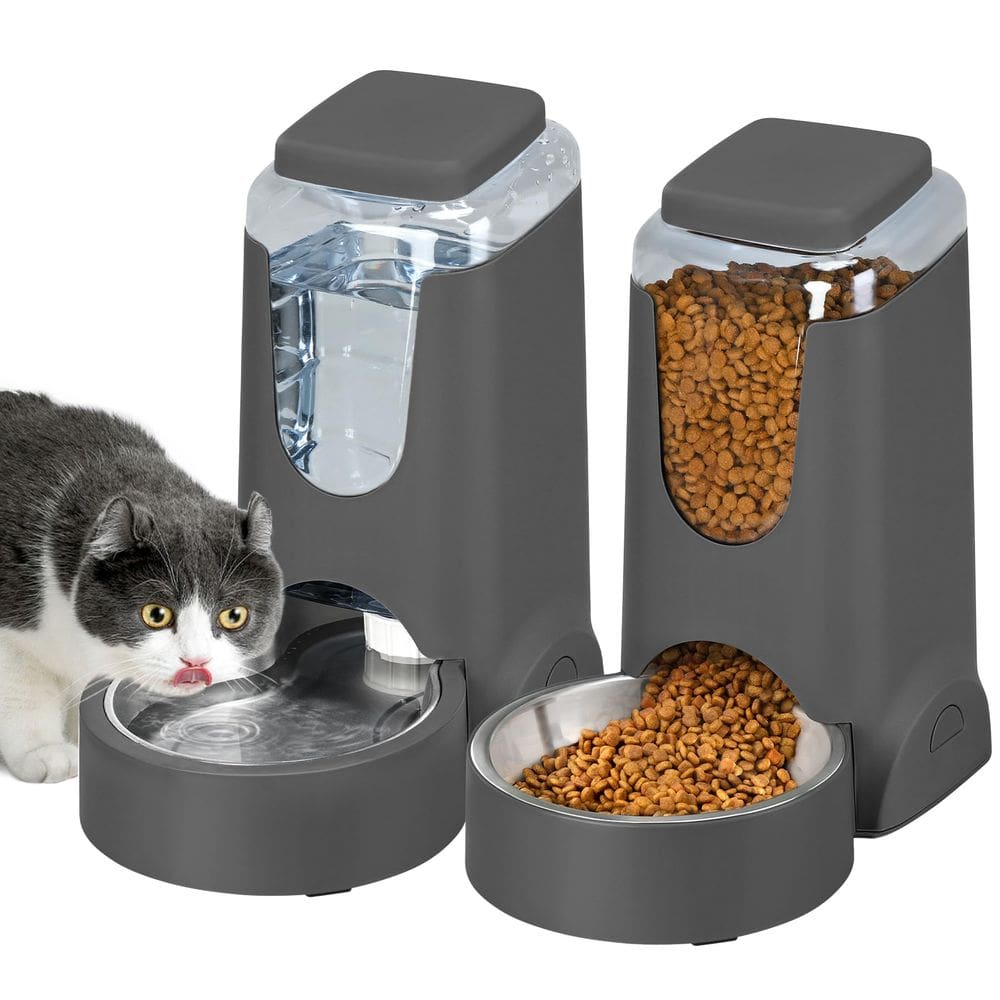 Conjunto automático de comedouro para gatos e dispensador de água WyfKyd 1Gal