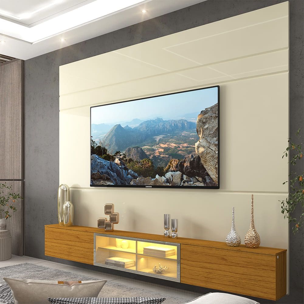 Home Tv 217 Luminare Led Reflecta 100% Mdf Off White - Gelius