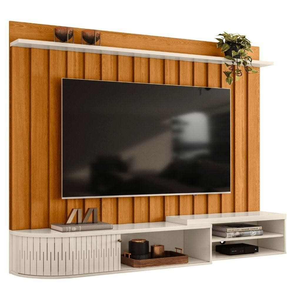Painel Suspenso Tv 75 Polegadas ímola Cinamomo Off White Madetec