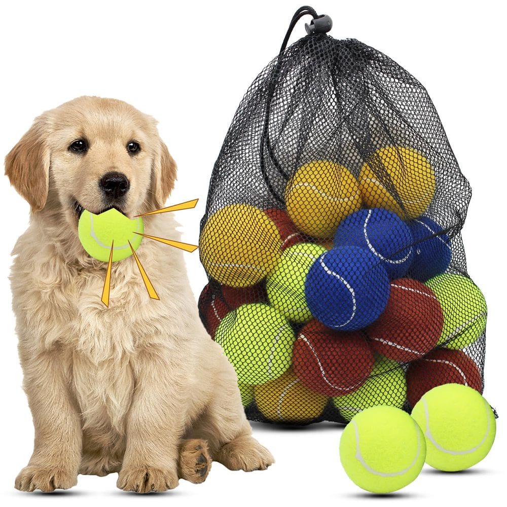 Bolas de tênis para cães Magicorange, pacote com 20, 6,35 cm, flutuantes, Squeaky