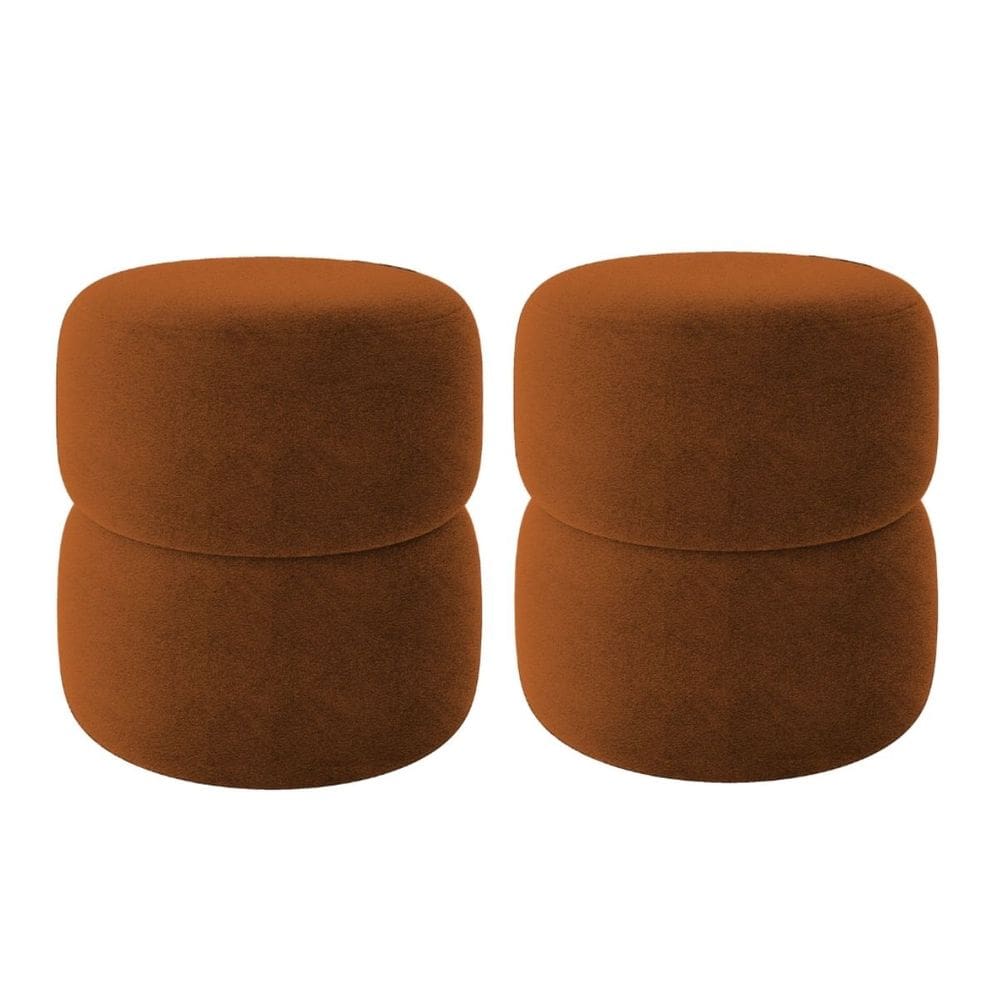 Kit 2 Puff Decorativo Estofado Para Sala Jasmin