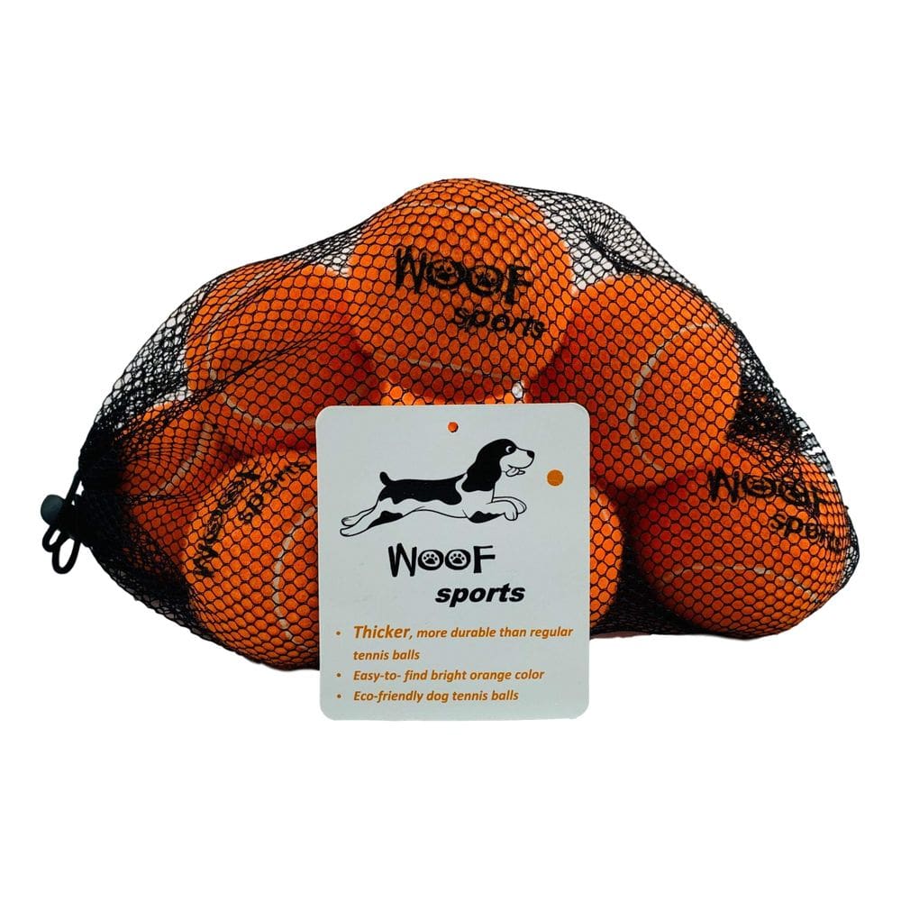 Bolas de tênis para cães Woof Sports 12 Orange com bolsa de transporte