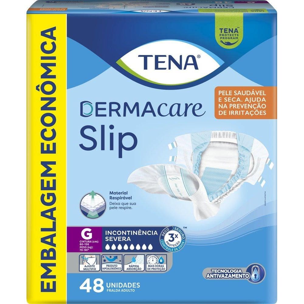 Fralda Geriátrica Tena Slip Dermacare G 48 Unidades