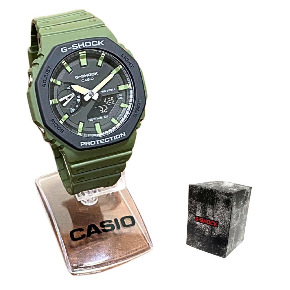 Relógio Casio Masculino Anadigi G Shock Verde GA-2110SU-3ADR