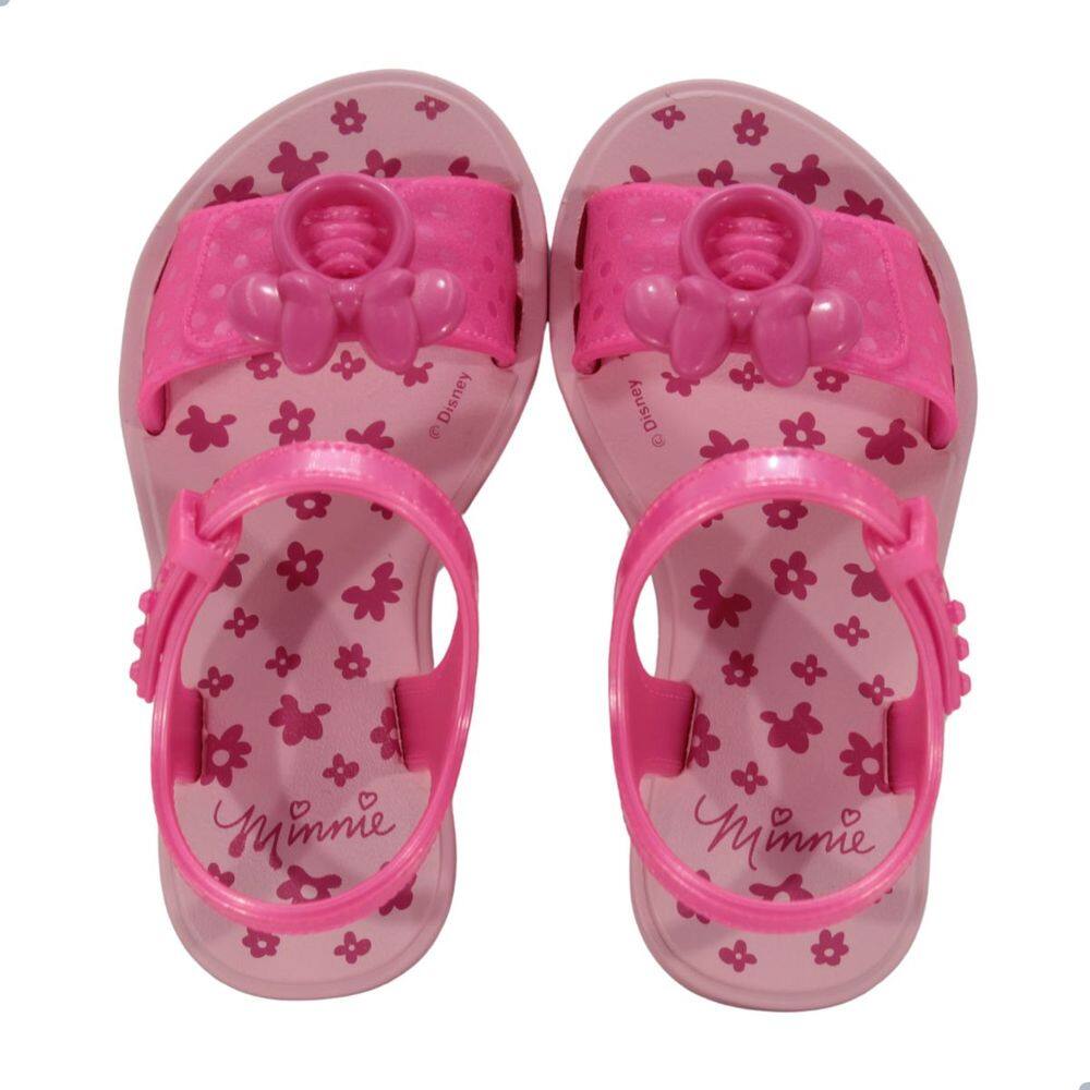 Sandália Infantil Grendene Kids Minnie Dress Lik Com Óculos Rosa Perolado