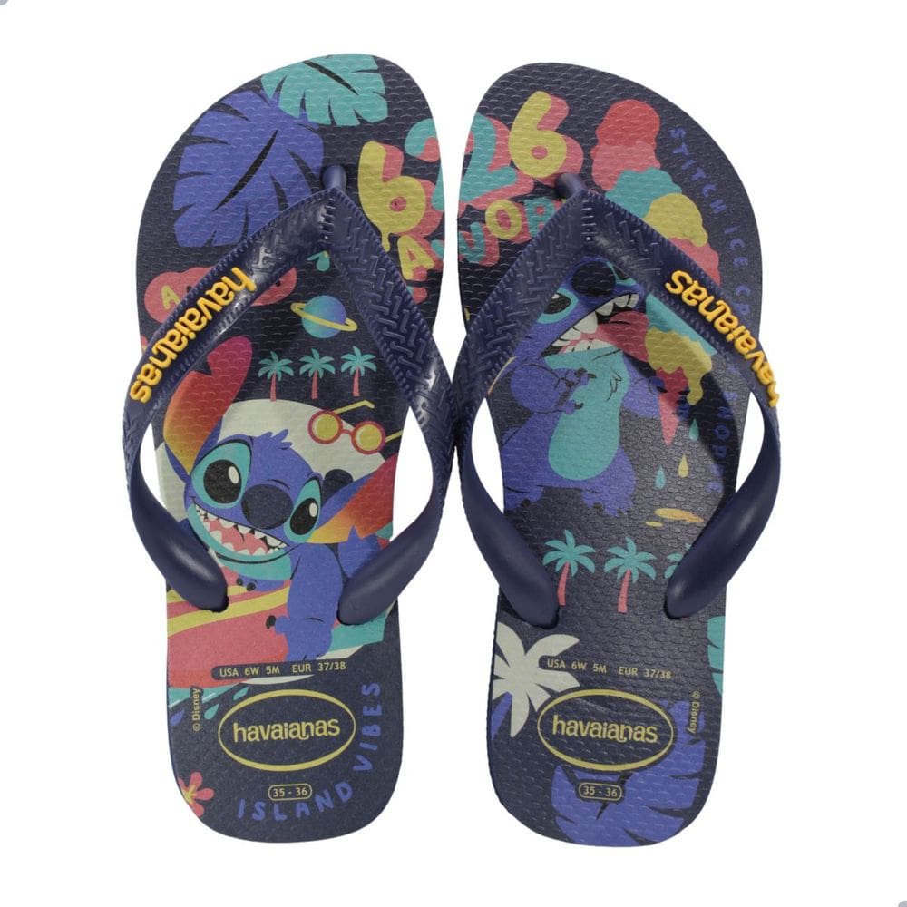 Chinelo Havaianas Top Disney Clássicos Stitch Azul