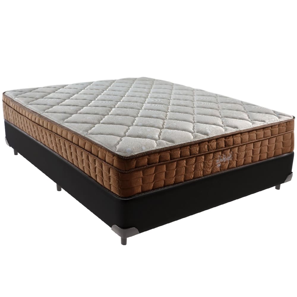 Cama Box Preto e Colchão Anjos Star Pillow In Casal Anjos