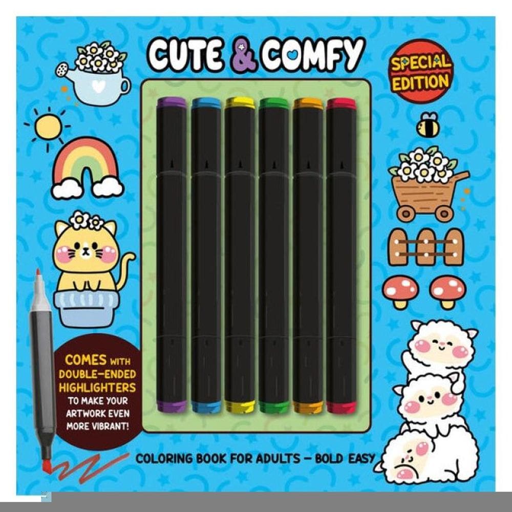 Cute & Comfy Coloring Book For Adults - Bold Easy - Special Edition - Livro De Colorir Adulto
