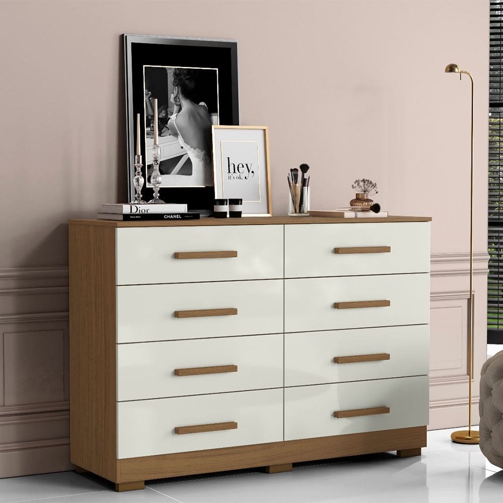 Cômoda 8 Gavetas Atacama Off White Aramóveis